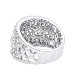 Unique Wide Diamond Ladies Ring Band 2.75ct 14K White Gold By Luxurman -Its Hot Jewelry Shop unique wide diamond ladies ring band 275ct in 14k gold by luxurman backwh