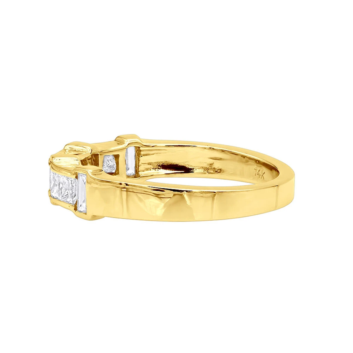 Unique Women's Anniversary Ring 14K White Gold Princess Baguatte Diamond Wedding Band 7 Unique Women's Anniversary Ring 14K White Gold Princess Baguatte Diamond Wedding Band - Image 5