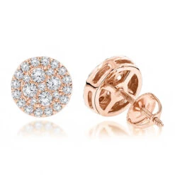 Unisex Round Diamond Stud Earrings Clusters 14K White Gold 1.75ct -Its Hot Jewelry Shop unisex round diamond stud earrings clusters in 14k gold 175ct ro
