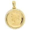 US Mint American Liberty 1oz 14K Yellow Gold Coin Pendant W Diamond Bezel 2ct 2017 -Its Hot Jewelry Shop us mint american liberty 1oz gold coin pendant w diamond bezel 2ct 2017 018324 ye