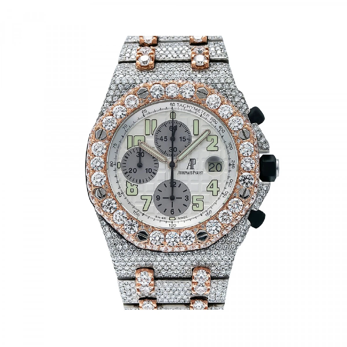 44mm Audemars Piguet Royal Oak Offshore Chronograph Two Tone Men's Diamond Watch 3 44mm Audemars Piguet Royal Oak Offshore Chronograph Two Tone Men's Diamond Watch