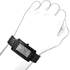 Black JoJino Women's Diamond Watch Rectangular Shape Iced Out Black Dial 0.25ct 8 Black JoJino Women's Diamond Watch Rectangular Shape Iced Out Black Dial 0.25ct -Its Hot Jewelry Shop watches black jojino womens diamond watch rectangular shape iced out black dial 025ct 968793 bod