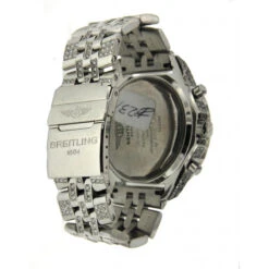 Fully Iced Out Real Diamond Breitling Bentley Diamond Bezel, Case, Band 48mm -Its Hot Jewelry Shop watches fully iced out real diamond breitling bently diamond bezel case band 48mm 968669 back