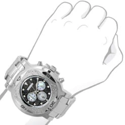 JoJino Chronograph Large Men's Diamond Watch 0.25ct Iced Out Black Dial -Its Hot Jewelry Shop watches jojino chronograph large mens diamond watch 025ct iced out black dial 968757 bod