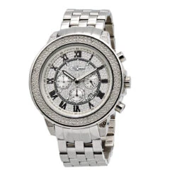 JoJino Chronograph Large Men's Diamond Watch 0.25ct Roman Numerals Iced Out Dial