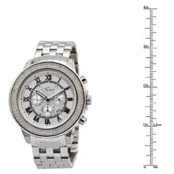 JoJino Chronograph Large Men's Diamond Watch 0.25ct Roman Numerals Iced Out Dial -Its Hot Jewelry Shop watches jojino chronograph large mens diamond watch 025ct roman numerals iced out dial 968778 ruler