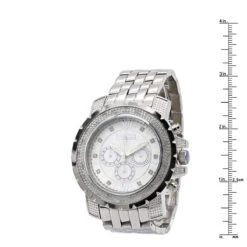 JoJino Chronograph Large Men's Diamond Watch 0.25ct Roman Numerals White Dial -Its Hot Jewelry Shop watches jojino chronograph large mens diamond watch 025ct roman numerals white dial 968799 ruler