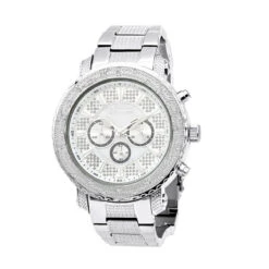 JoJino Chronograph Oversized Men's Diamond Watch 0.25ct Iced Out White MOP Dial