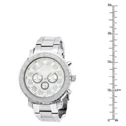 JoJino Chronograph Oversized Men's Diamond Watch 0.25ct Iced Out White MOP Dial -Its Hot Jewelry Shop watches jojino chronograph oversized mens diamond watch 025ct iced out white mop dial 968749 ruler