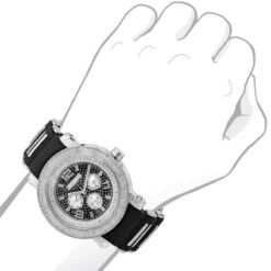 Jojino Iced Out Men's Diamond Watch Black Rubber Band Chronograph 0.25ct -Its Hot Jewelry Shop watches jojino iced out mens diamond watch black rubber band chronograph 025ct 968768 bod