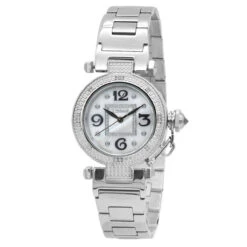 JoJino Women's Diamond Watch 0.12ctw White Mother-Of-Perl Dial