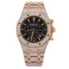Men's Diamond Watch 18K Gold Audemars Piguet Royal Oak 41mm Black Dial 21.75ct