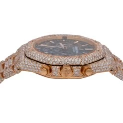 Men's Diamond Watch 18K Gold Audemars Piguet Royal Oak 41mm Black Dial 21.75ct -Its Hot Jewelry Shop watches mens diamond watch 18k gold audemars piguet royal oak 41mm black dial 2175ct 968633 ruler