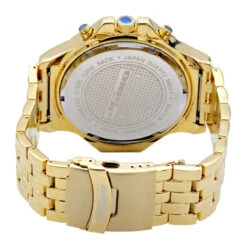 JoJino Large Men's Diamond Watch Yellow Gold Pltd 0.25ct Blue MOP Dial Chronograph -Its Hot Jewelry Shop watches name here 0 00 968740 back
