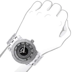 Oversized JoJino Genuine Diamond Watch For Men Black Dial 0.25ct Metal Band -Its Hot Jewelry Shop watches oversized jojino genuine diamond watch for men black dial 025ct metal band 968801 bod