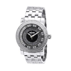 Oversized JoJino Genuine Diamond Watch For Men Black Dial 0.25ct Metal Band