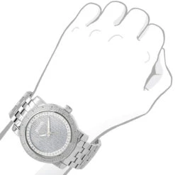 Oversized JoJino Men's Diamond Watch 0.25ctw Iced Out Silver Dial -Its Hot Jewelry Shop watches oversized jojino mens diamond watch 025ctw iced out silver dial 968783 bod