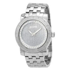 Oversized JoJino Men's Diamond Watch 0.25ctw Iced Out Silver Dial