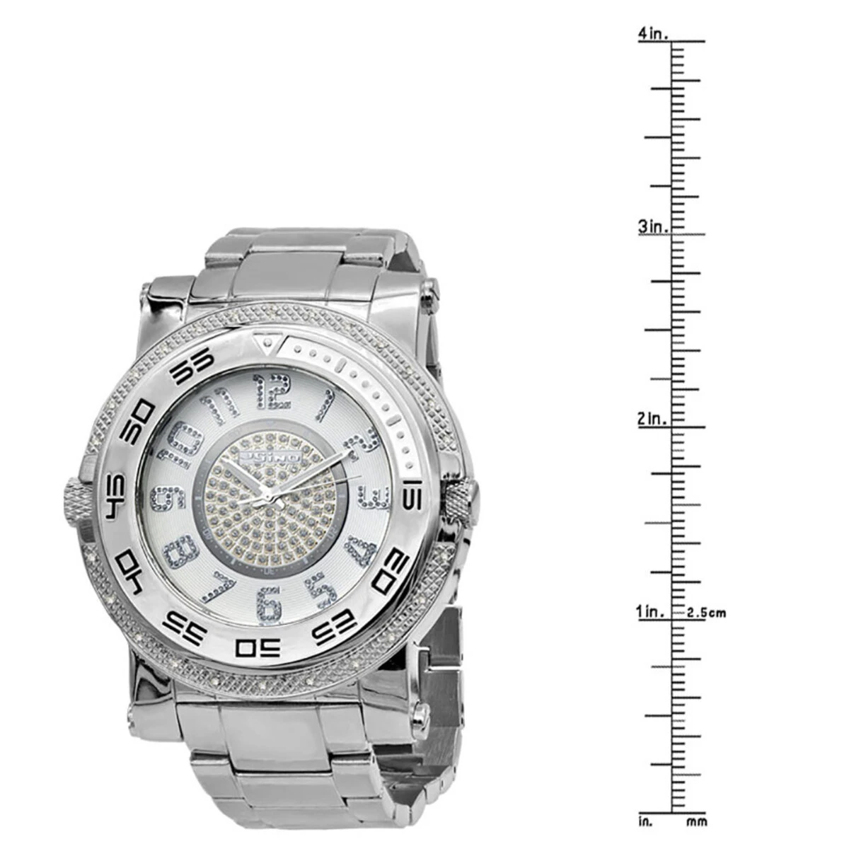Unique Jojino Diamond Watch For Men W Chronograph Iced Out White Dial Subdials 6 Unique Jojino Diamond Watch For Men W Chronograph Iced Out White Dial Subdials - Image 4