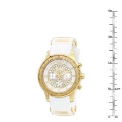 Yellow Gold Plt Jojino Men's Diamond Watch W White Rubber Band Chronograph 9 Yellow Gold Plt Jojino Men's Diamond Watch W White Rubber Band Chronograph -Its Hot Jewelry Shop watches yellow gold plt jojino mens diamond watch w white rubber band chronograph 968766 ruler