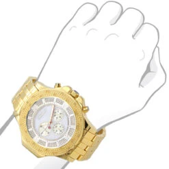 Yellow JoJino Chronograph Large Men's Diamond Watch 0.25ct White MOP Dial & Subdials 8 Yellow JoJino Chronograph Large Men's Diamond Watch 0.25ct White MOP Dial & Subdials -Its Hot Jewelry Shop watches yellow jojino chronograph large mens diamond watch 025ct white mop dial subdials 968741 bod