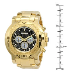 Yellow JoJino Chronograph Large Men's Diamond Watch Iced Out Black Dial 0.25ct -Its Hot Jewelry Shop watches yellow jojino chronograph large mens diamond watch iced out black dial 025ct 968755 ruler