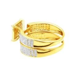 10K Yellow Gold Diamond Bridal Ring Set 1 Carat -Its Hot Jewelry Shop wedding ring sets 10k diamond bridal ring set 104ct p 7069back 20210614
