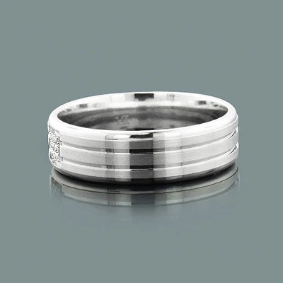 14K Rose Gold 0.05ct Round Diamond Wedding Band For Men 4 14K Rose Gold 0.05ct Round Diamond Wedding Band For Men - Image 2