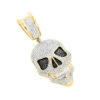 White And Black Diamond Iced Out Skull Pendant 10K Yellow Gold 0.83ct -Its Hot Jewelry Shop white and black diamond iced out skull pendant in 10k gold 083ct mainye