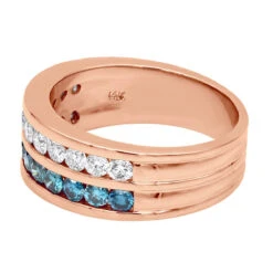 1.32ct White And Blue Diamond 14K White Gold Wedding Band -Its Hot Jewelry Shop white and blue diamond wedding band 132ct 14k gold unique rings backro 20210228