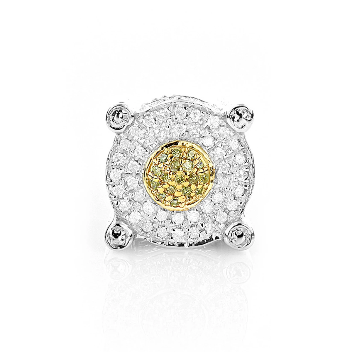 White And Yellow Diamond Earring 0.2ct Single Men's Stud 3 White And Yellow Diamond Earring 0.2ct Single Men's Stud