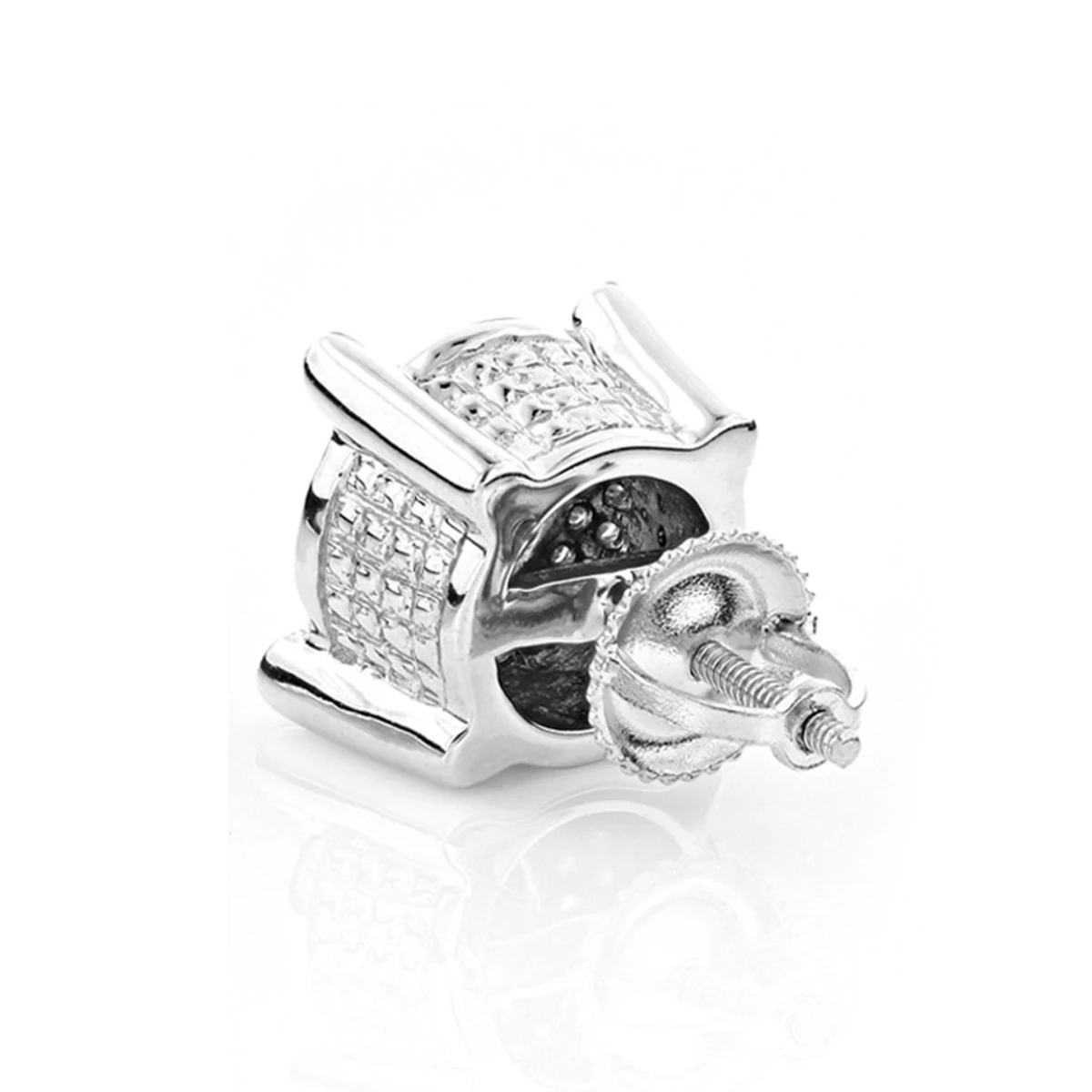 White And Yellow Diamond Earring 0.2ct Single Men's Stud 4 White And Yellow Diamond Earring 0.2ct Single Men's Stud - Image 2