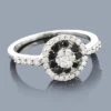 White Black Diamond Cluster Ring 0.57ct 14K White Gold 1 White Black Diamond Cluster Ring 0.57ct 14K White Gold -Its Hot Jewelry Shop white black diamond cluster ring 057ct 14k p 43335