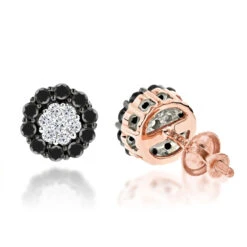 White Black Diamond Earrings 0.6ct 14K Yellow Gold Studs -Its Hot Jewelry Shop white black diamond earrings 060ct 14k p 43358 ro