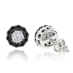 White Black Diamond Earrings 0.6ct 14K Yellow Gold Studs -Its Hot Jewelry Shop white black diamond earrings 060ct 14k p 43358 wh