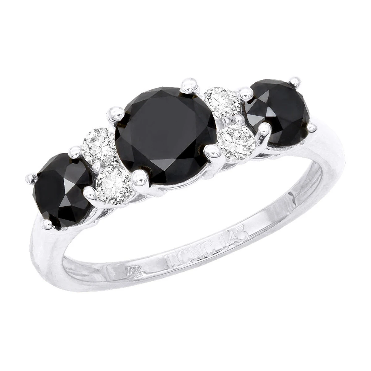 White Black Diamond Engagement Ring 2.70ct 4 White Black Diamond Engagement Ring 2.70ct - Image 2