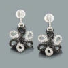 White Black Diamond Flower Earrings 0.51ct 14K White Gold -Its Hot Jewelry Shop white black diamond flower earrings 051ct 14k gold 1
