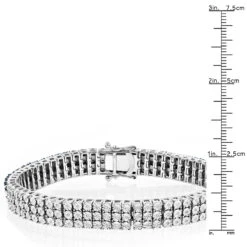White Blue Diamond Bracelet For Men 0.50ct Sterling Silver -Its Hot Jewelry Shop white blue diamond bracelet for men 060ct sterling silver ruler