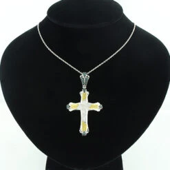 White Blue Yellow Diamond Cross Pendant 0.56ct Sterling Silver -Its Hot Jewelry Shop white blue yellow diamond cross pendant 056ct sterling silver p 48219bod
