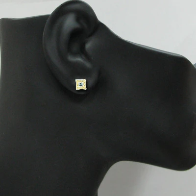 White Blue Yellow Diamond Earrings 0.35 Sterling Silver 5 White Blue Yellow Diamond Earrings 0.35 Sterling Silver - Image 3