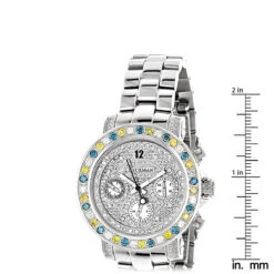 White Blue Yellow Diamond Watch By LUXURMAN 2.75ct Ladies -Its Hot Jewelry Shop white blue yellow diamond watch by luxurman 275ct ladies p 45988 ruler