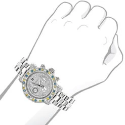 White Blue Yellow Diamond Watch By LUXURMAN 2.75ct Ladies -Its Hot Jewelry Shop white blue yellow diamond watch by luxurman 275ct ladies p 45988bod