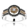 14K White Gold Women's White Brown Black Diamond Ring 0.94ct 2 14K White Gold Women's White Brown Black Diamond Ring 0.94ct -Its Hot Jewelry Shop white brown black diamond ring 094ct 14k gold womens jewelry wh