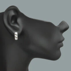 White And Champaign Diamond Hoop Huggie Earrings 0.47ct 14K White Gold 7 White And Champaign Diamond Hoop Huggie Earrings 0.47ct 14K White Gold -Its Hot Jewelry Shop white brown diamond hoop huggie earrings 047ct 14k gold p 48392bod