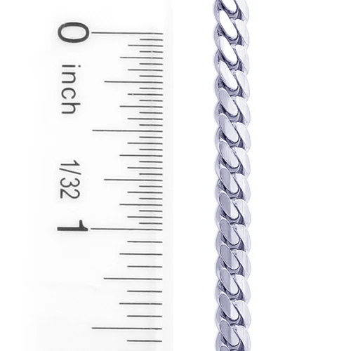 14K White Gold Miami Cuban Link Curb Chain Bracelet 4mm 7.5-9in 4 14K White Gold Miami Cuban Link Curb Chain Bracelet 4mm 7.5-9in - Image 2