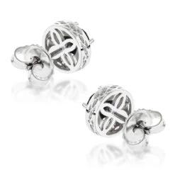 White Pink And Black Diamond Stud Earrings 2.2ct 14K White Gold -Its Hot Jewelry Shop white pink and black diamond stud earrings 22ct 14k gold backwh