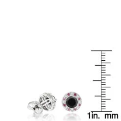 White Pink And Black Diamond Stud Earrings 2.2ct 14K White Gold -Its Hot Jewelry Shop white pink and black diamond stud earrings 22ct 14k gold rulerwh