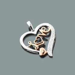 10K White Gold Diamond Love Heart Pendant 0.11ct