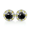 White Yellow And Black Diamond Stud Earrings 2.20ct 14K White Gold 1 White Yellow And Black Diamond Stud Earrings 2.20ct 14K White Gold -Its Hot Jewelry Shop white yellow and black diamond stud earrings 220ct 14k gold 1