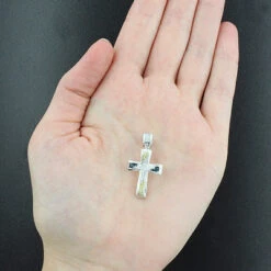 White Yellow Blue Diamond Cross Pendant 0.20ct Sterling Silver -Its Hot Jewelry Shop white yellow blue diamond cross pendant 020ct sterling silver p 47457box